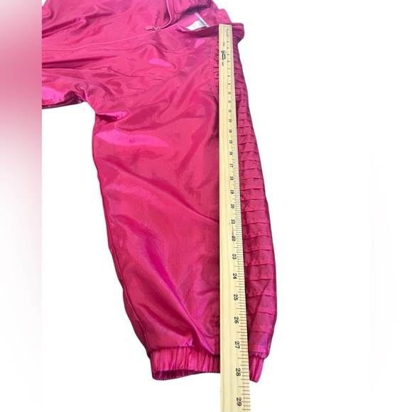 Vintage 90s Adidas Hot Pink Metallic Tracksuit Set Windbreaker Size Large - Picture 10 of 15